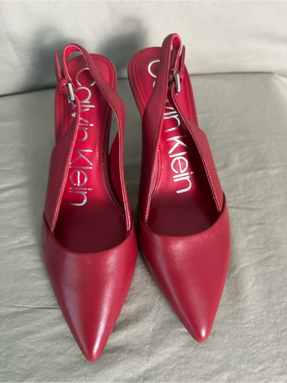 Calvin Klein Red Peep Toe Dress Sandals NWOB Size 5.5M